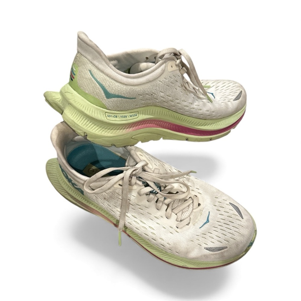 HOKA KAWANA Running Sneakers White Green Pink 7